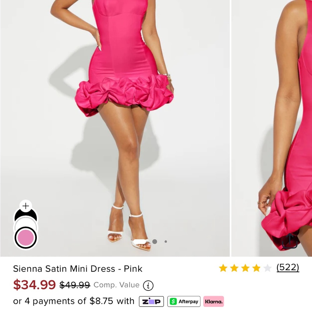 Sienna Satin Mini Dress - Pink